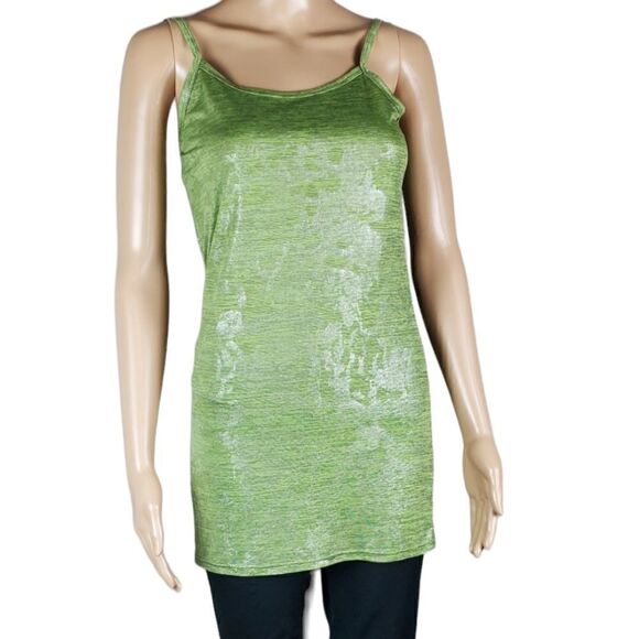 Bke Sage Green Shimmery Tank Tunic Top - Picture 1 of 4